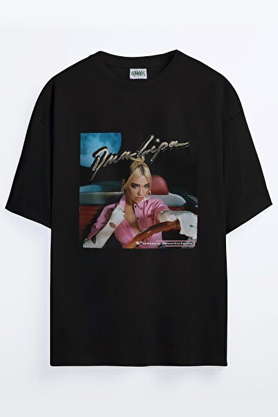 Grove Fashion تي شيرت Ii Future Nostalgia Dua Lipa مطبوع كبير الحجم للجنسين