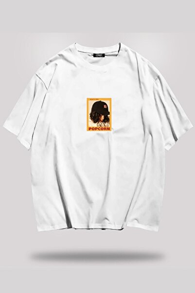 Grove Fashion Popcorn Printed Unisex Oversize T-shirt