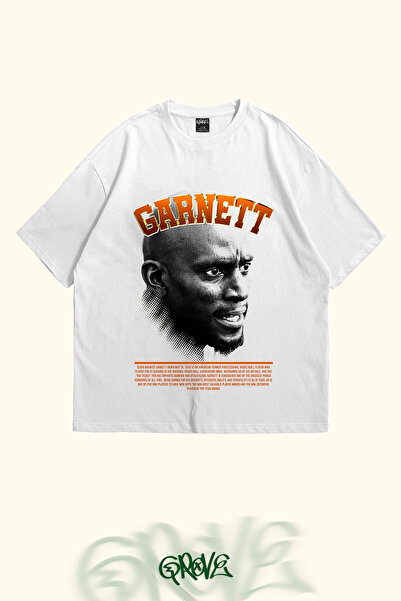 Grove Fashion تي شيرت كيفن غارنيت مطبوع للجنسين مقاس كبير