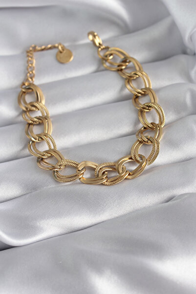 ShopZum سوار درب التبانة من الفولاذ باللون الذهبي 316L - TJ-BB5881