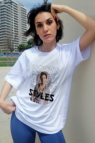 Grove Fashion تي شيرت مطبوع عليه One Direction Harry Styles للجنسين مقاس كبير