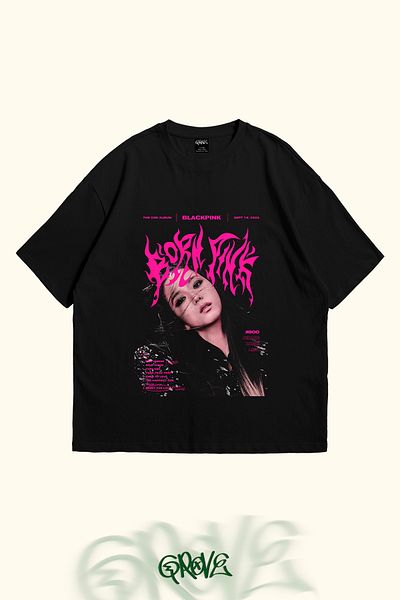 Grove Fashion Tricou oversize unisex cu imprimeu Blackpink Jisoo