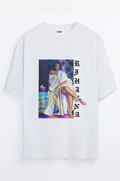 Grove Fashion Unisex Rihanna Badgal Printed Oversize T-shirt