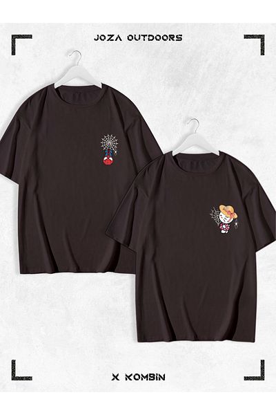Joza Outdoors Комплект от 2 унисекс тениски Spiderman Hello Kitty с шарка - Web Lover, цветен