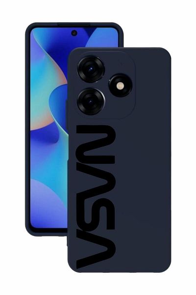 realme C53 Dark Blue Color Silicone Case with Print and Camera Protection
