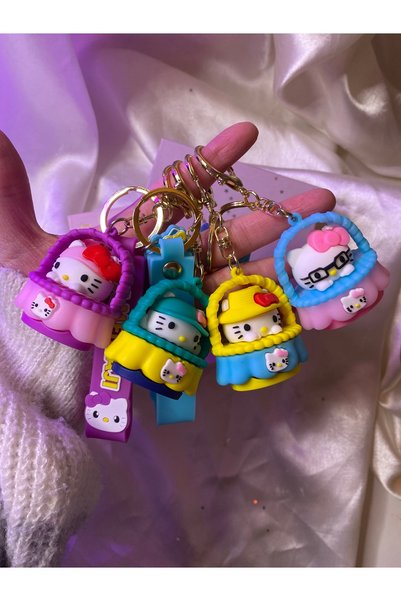 Hello Kitty sepette anahtarlık 1 ADET çanta süsü , hediyelik