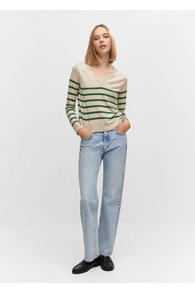 MANGO Woman Pulover subțire din tricot cu dungi