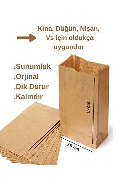 Dekals 100 Adet Dik Duran Küçük Boy Kalın Kraft Sunumluk Hediye Kutusu (Düğün...