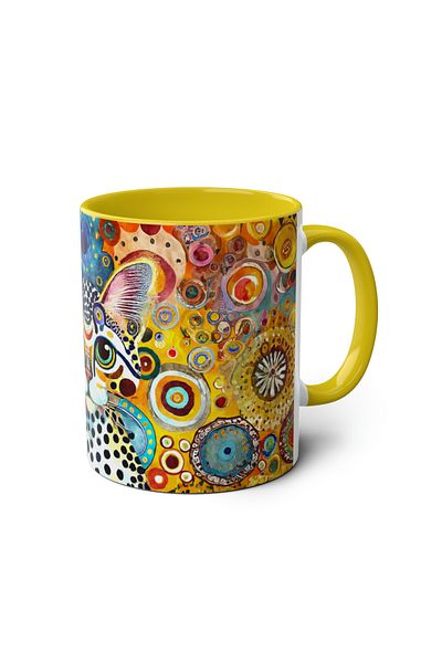 DUBLEMETRE Colorful Cat Themed Printed Mug