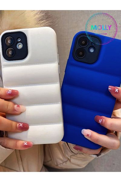 Molly حافظة سيليكون بتصميم سترة قابلة للنفخ باللون الأسود لهاتف iPhone 11