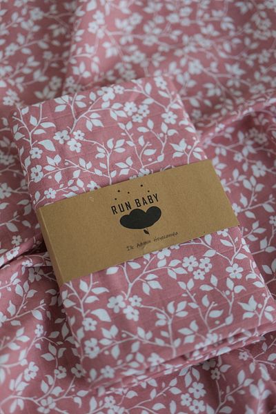 runbaby 100X75 cm 100% Cotton Muslin Fabric Baby Cover & Blanket - Pink Flower