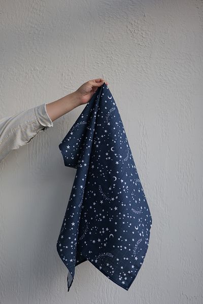 runbaby 100X75 cm 100% Cotton Muslin Fabric Baby Cover & Blanket - Navy Blue Star