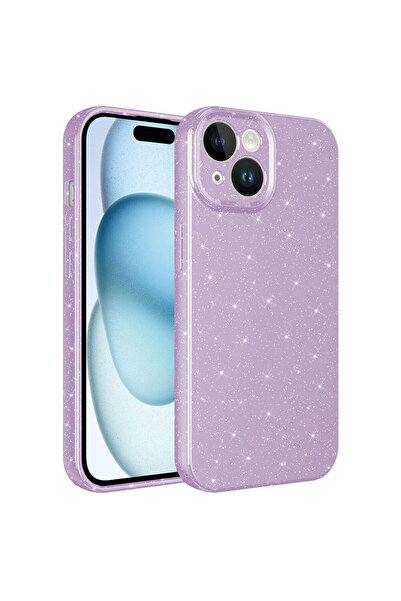 UnDePlus Apple iPhone 15 Kılıf Simli Silikon Lüks Kapak
