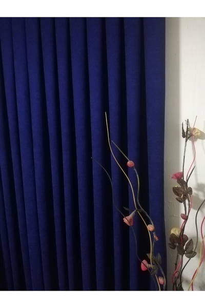 Karesi KULLANIMA HAZIR  PARLEMENT MAVİSİ ORTA PİLELİ 1X2,5 FON PERDE