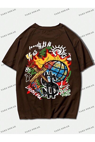 Tarzsokak Tricou cu desene animate și cu litere pentru bărbați KOD Trend Stre...