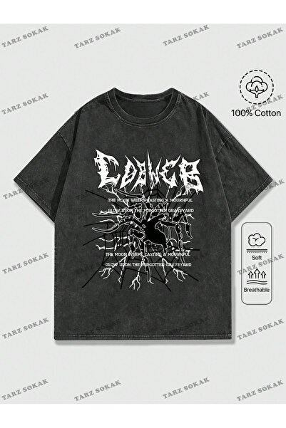 Tarzsokak ΚΩΔΙΚΟΣ Trend Goth Ανδρικό κοντομάνικο μπλουζάκι με στάμπα εκτός ώμου