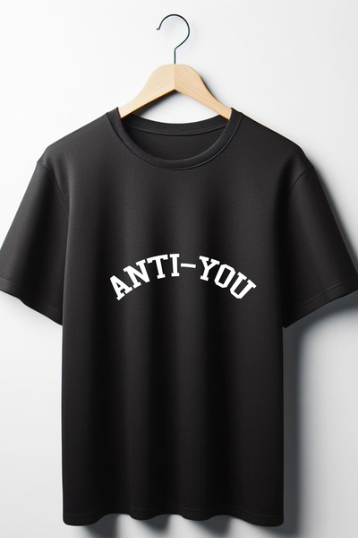 Vordevia Anti-You Štampano Oversize kroj okrugla kragna majica