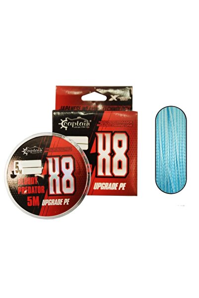 CAPTAIN Hook Line 8X Upgrade PE Bloody Predator Assist İpi 5mt Mavi