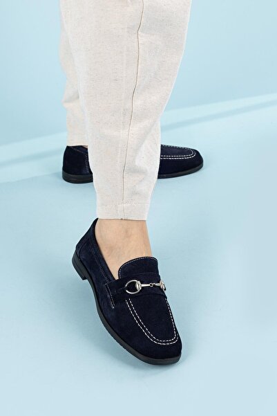 Getcho Дамски велурени тъмносини обувки Malik с катарама