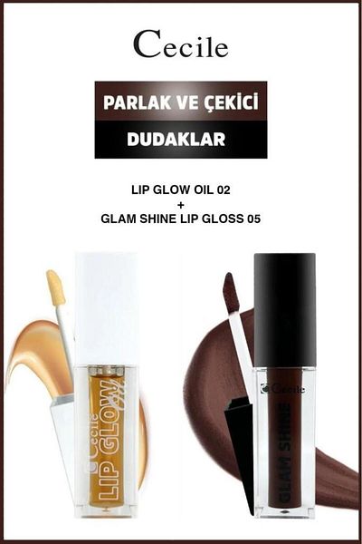 Cecile Glam Shine Glossy Lips Care and Makeup Set - 02-05