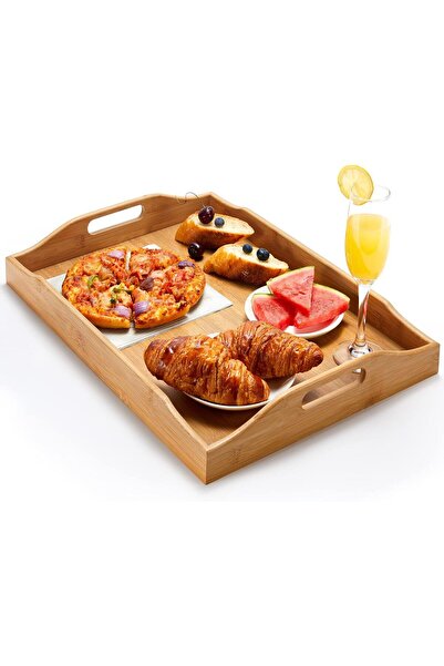 senal ticaret Bambu Ayaklı Tepsi Ayaklı Kahvaltı Tepsisi Kahve Servis Tepsisi...