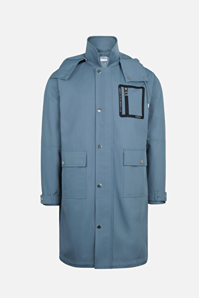 Vaneda OVERSIZED SIRT DESEN BASKILI CEPLI PARDESU MAVI