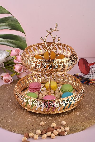 AVMSTORE Two Tiers Luxury Gold Presentation Holder