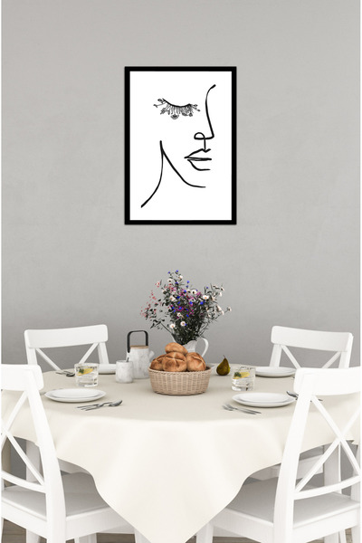 kutuTR Notpa 1 Adet Yüz Çizim Siyah Çerçeve Görünümlü Ahşap Duvar Tablosu A4