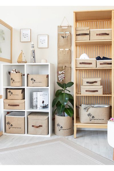 Art Bee Jute In-Cabinet Organizer Jewelry, Makeup, Bathroom, Office Organizer Storage Box Organizer 35x26x15 cm