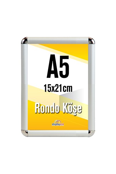 Displayevi Alüminyum Çerçeve Rondo Köşe A5 | 15x21cm