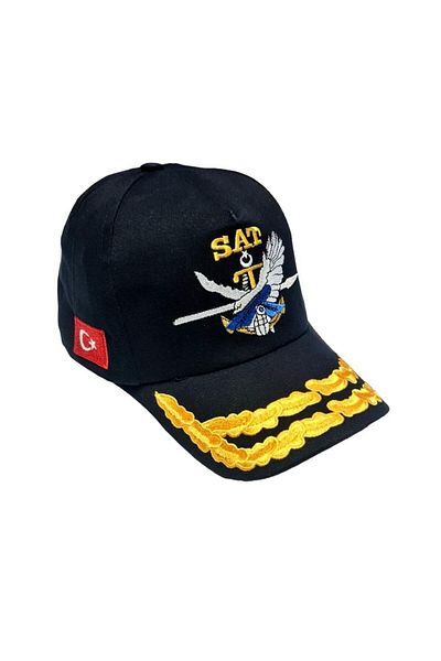 Seyhan Askeri Malzeme SAT HAT BLACK DEFNE DALI EMBROIDERED FLAG