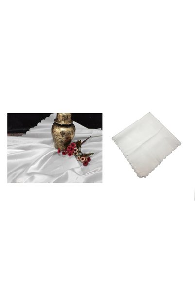 Bosphorus SATIN BRIDAL ENGAGEMENT BILLET WHITE 80x80cm