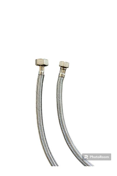 prestige store 3/8-3/8- 50 cm Flex Connection Hose - Stainless Steel