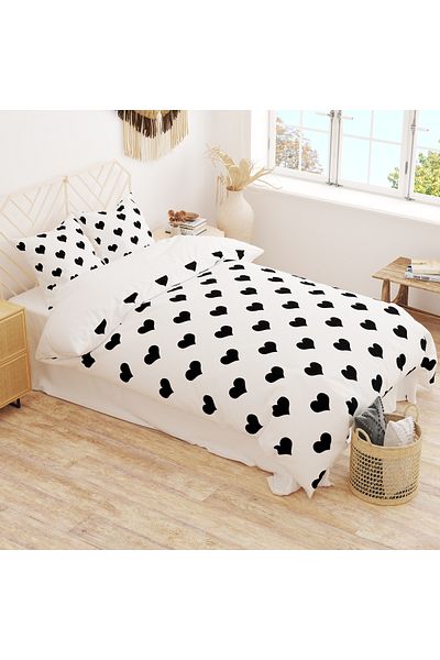 EVSEHOMES HEARTED SINGLE PERSON Duvet Cover Set