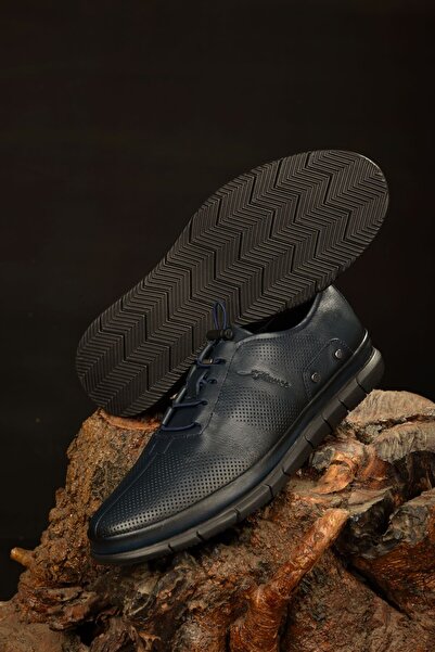 JAMES FRANCO Erkek %100 Deri Lacivert Casual Ayakkabı Yenilikçi Tarzıyla Şıklığı Ve Konforu Bir Arada Sunar