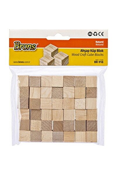 Brons Naturel Ahşap Küp Blok 1.5x1.5x1.5cm 42 Adet