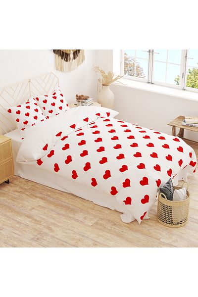 EVSEHOMES HEARTED SINGLE PERSON Duvet Cover Set
