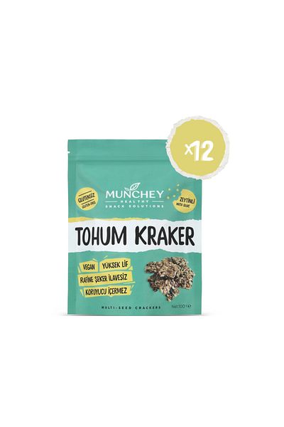 MUNCHEY 100 Gr 12 Pack Olive Seed Crackers