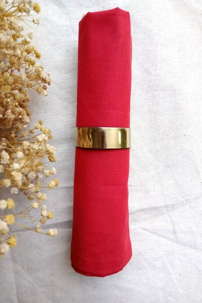 Emtory Home 6 Adet Gold Aynalı Kemer Peçete Yüzüğü - Peçete Halkası - Tekstil