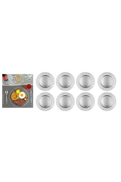 Bosphorus طقم أطباق تقديم الطعام الزجاجي 8 قطع 23x23x1.5 سم