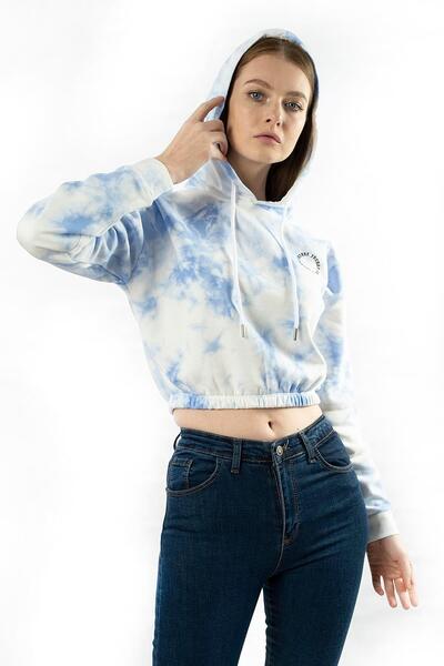 Miss Murem Hanorac Blue Batik - Ridicat cu imprimeu pe spate