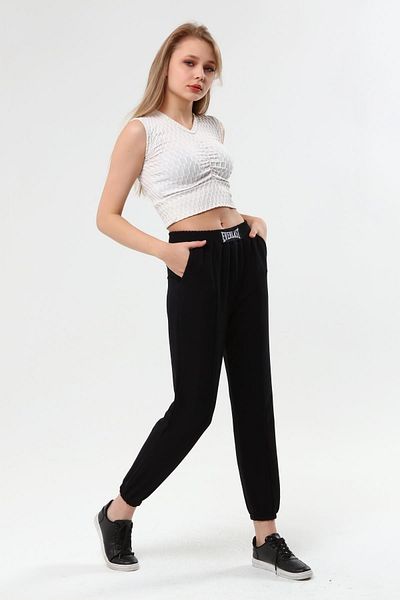 Miss Murem Everlast Striped Trousers-black
