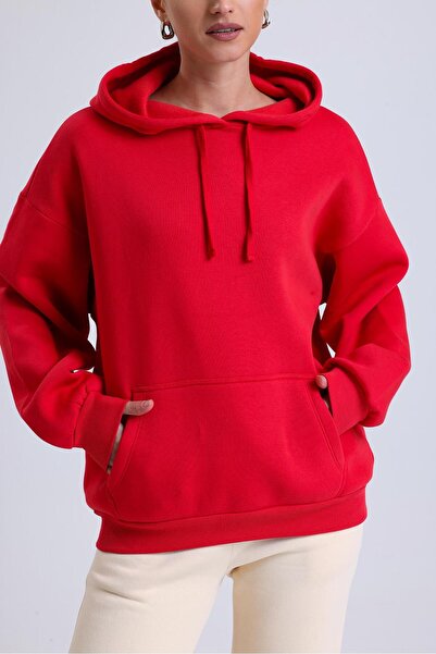 Miss Murem Cap.Oversize 3 Rope Sweatshirt-RED