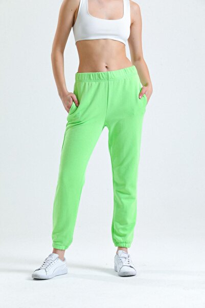 Miss Murem Elastic Waist 2 Thread Trousers-Puffy Green
