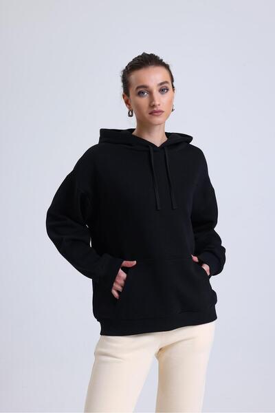 Miss Murem Cap.Oversize 3 Rope Sweatshirt-BLACK