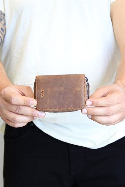 Wia Unisex Leather Card Holder, Tan 416