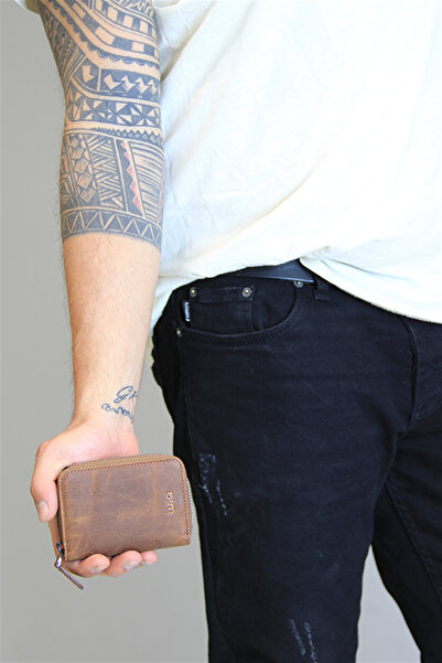 Wia Unisex Leather Card Holder, Tan 416