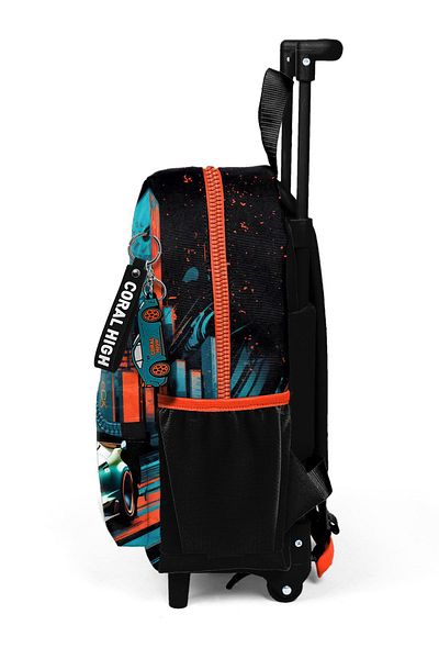 Coral High Nest Tiny - Rucsac negru Nefti Trolley cu două compartimente cu model racletă 24065