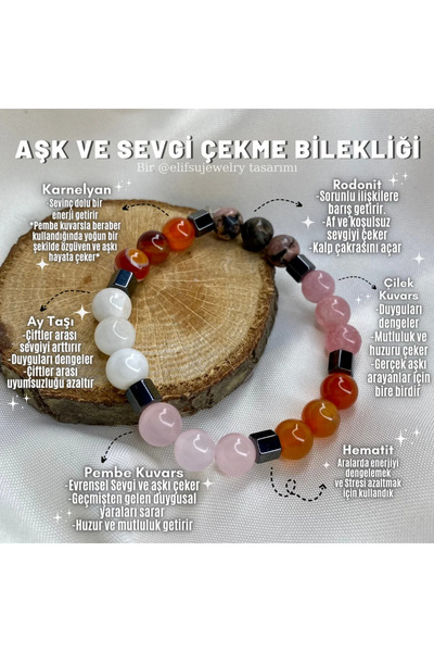 Elifsu Jewelry Natural Stone Love Bracelet for Love