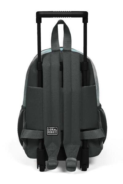 Coral High Turquoise Gray Batik Little Nest Backpack - With Squeegee, Two Compartments 24068